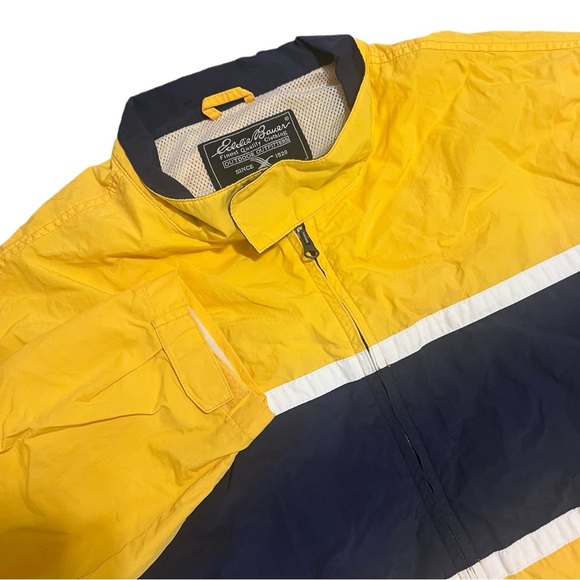 Eddie Bauer Vintage Windbreaker Light Jacket Bomber Sz Mens 2XL Yellow - Picture 1 of 5